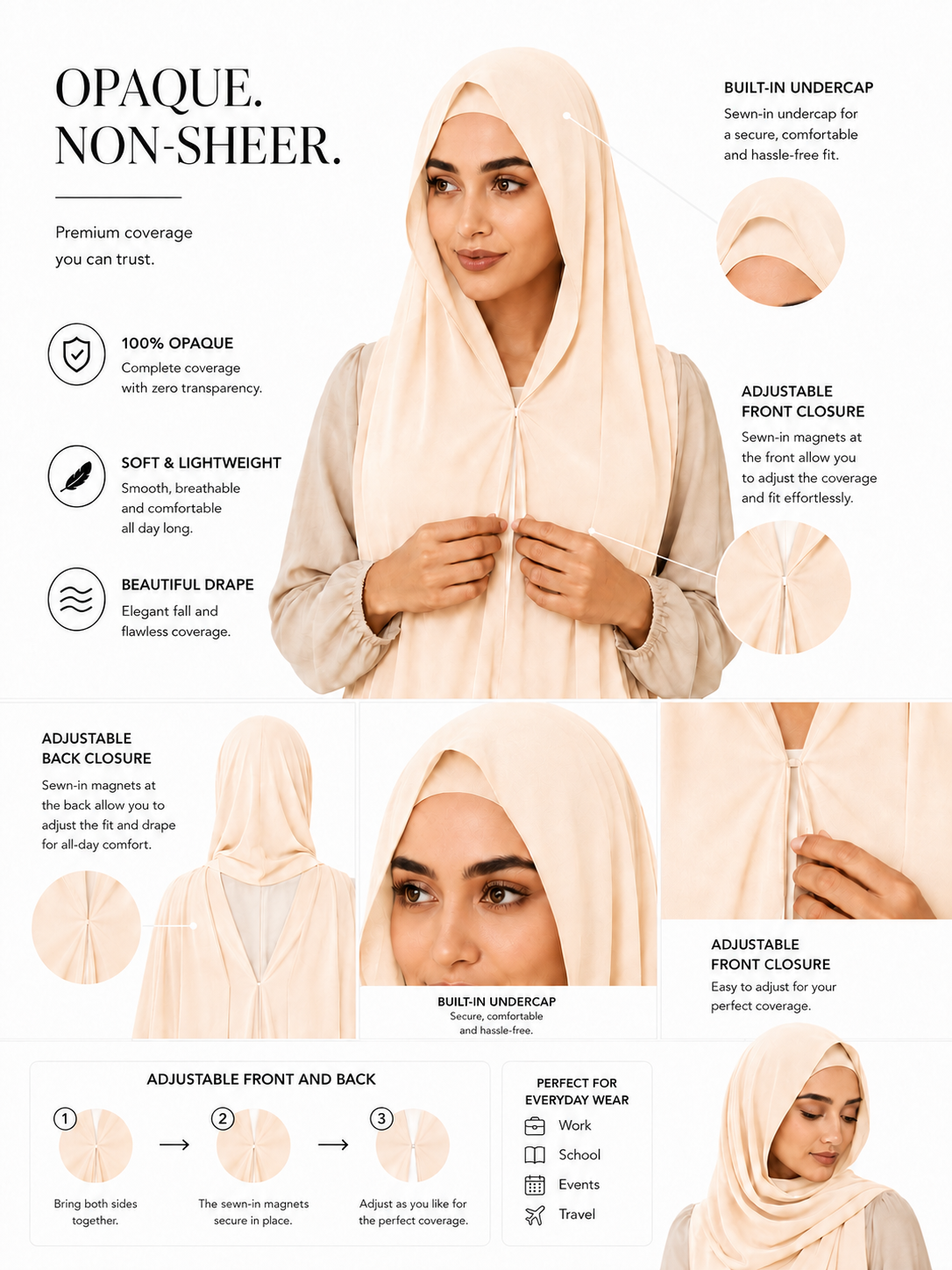 ~ Pearl Cream ~
Instant Chiffon Hijab