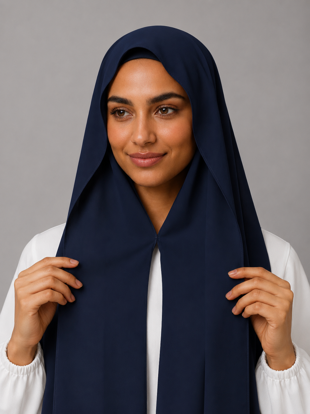 Navy hijab front view