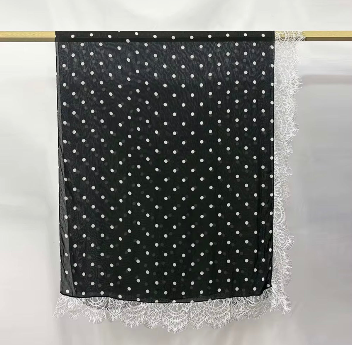Polka Dots with Lace hijab flat lay